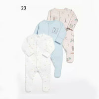 Three New Baby One Piece Rompers With Long Sleeves And Feet
