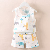 Fashion Children's Sleeveless Vest Shorts Set