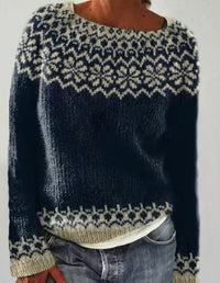New Sweater Women's Round Neck Multicolor Loose Fashion Pullover
