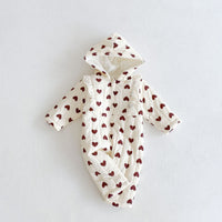 Fleece Warm Printed Lace Cotton Coat Long Romper