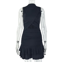 Solid-color Womens Pleated A-line Workwear Skirt With A Fitted Waist