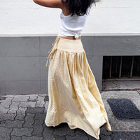 Pleated Straight Long Skirt Womens Skirt
