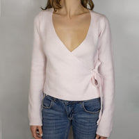 Cross V-neck Bottoming Lace-up Casual Sweater