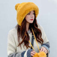 Velvet Thickened Cold And Warm Pure Color Knitted Hat