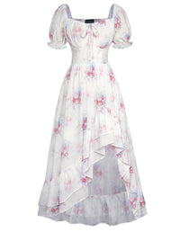 French-style Floral Print Slim-fit Slip Dress For Women