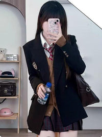 Black Suit Jacket For Petite Individuals Designed For School And Uniform Use