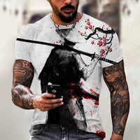 Men's Summer Trendy Ninja Printed Top Casual Short Sleeve