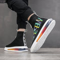 Men's High Top Socks Shoes Fly Knit Breathable