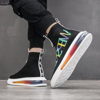 Men's High Top Socks Shoes Fly Knit Breathable