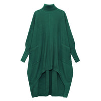 Women's Autumn New Loose And Irregular Turtleneck Knitting Jumpsuit