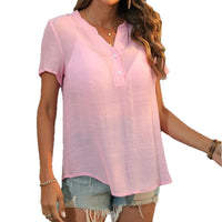 Women's Casual V-Neck Short-Sleeve Top