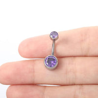 Double-headed Zircon Puncture Internal Thread Titanium Alloy Navel Stud
