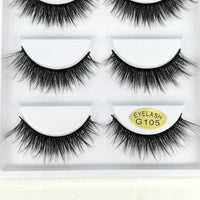Five Pairs Of 3D Bushy Curling Slim Cross Eyelashes