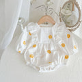 Sweet Daisies Embroidery Rompers Long Sleeve Onesie