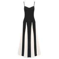Strap Contrast Color Dress Chiffon Skirt Summer Holiday Women