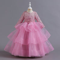 New Western-style Long-sleeved Sequin Children's Gauze Princess Skirt