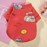 Dog Plus Fleece Warm Clothes Printed Pullover Sweater