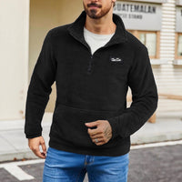 Stand Collar Loose Long Sleeve Sweatshirt Autumn Winter Casual Half Zip