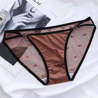Mesh Lace-up Bow Briefs Low-rise Shorts