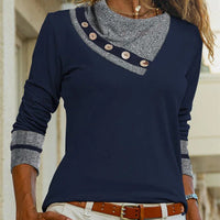 Autumn And Winter Solid Color With Lapel Short Long Sleeve Casual Top
