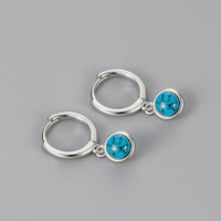 Synthetic Moonstone Agate Turquoise Earrings