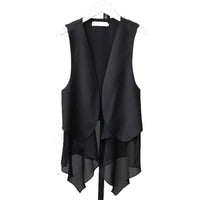 Korean-style Sleeveless Irregular Chiffon Vest Womens
