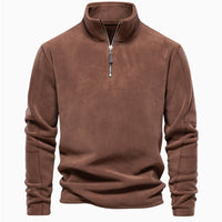 New Mens Long-sleeve Hoodie With A Stand-up Collar And A Half-zip