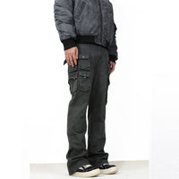 Multi-pocket All-match High Street Slightly Flared Workwear Casual Pants