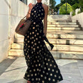 Women's Halterneck Printed Fashionable Dress