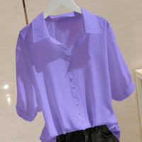 Short Sleeve Ice Silk Shirt Design Sense Loose Slimming