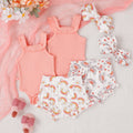 Infant Toddler Romper Rainbow Printing Shorts Two-piece Suit
