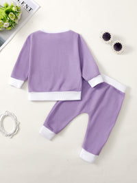 Girls' Printed Waffle Sweater Suit