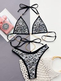 Women's Flash Iron Chain Bikini Suit