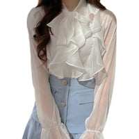 Chiffon Blouse Women's Casual Sheer Shirt