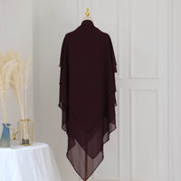 Pure Colored Front Two Layers Back Three Layers Headscarf