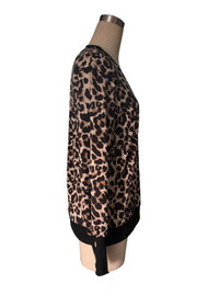 Printed Sweater V-neck Long-sleeved T-shirt Top