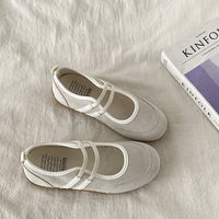 Double Drawstring Retro Round Toe Flat Bottom Shallow Mouth Casual Shoes