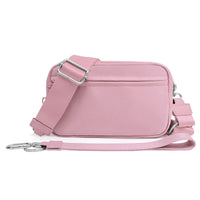 Mens Double-Layer Polyester Waterproof Crossbody Waist Bag