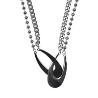 Geometric Irregular Double-Loop Interlocking Necklace For Men