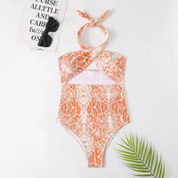 Women's Triangle Bikini With Snake Print