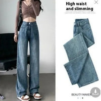 Women's Retro Blue Straight Jeans