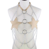 Leather Pentagram Chest Belt Body Chain