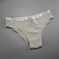 V-shaped Lady's Pure Cotton Ribbed Panties