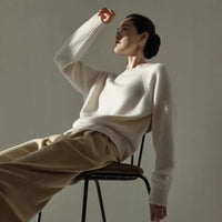 Pure Wool Soft Glutinous Thick Loose-fitting Pullover Base Sweater