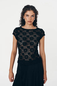 Fashionable Sexy Slim-fit Hollow-out Lace Top For Women