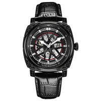 Stainless Steel Automatic Mechanical Men's Leather Belt Watch