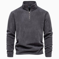 New Mens Long-sleeve Hoodie With A Stand-up Collar And A Half-zip