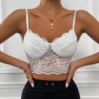 Ins Women's New Solid Color Stitching Sexy Lace Vest