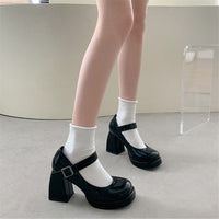 Mary Jane Shoes Patent Leather Japanese High Heel Platform
