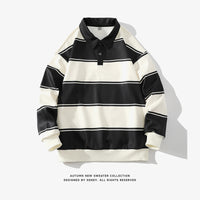 Men's Youth Fashion Contrast Color Casual Striped Sweater